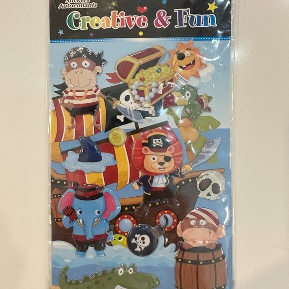 🎄Woody's Puffy Pirate Stickers  VTG - Picture 3 of 3